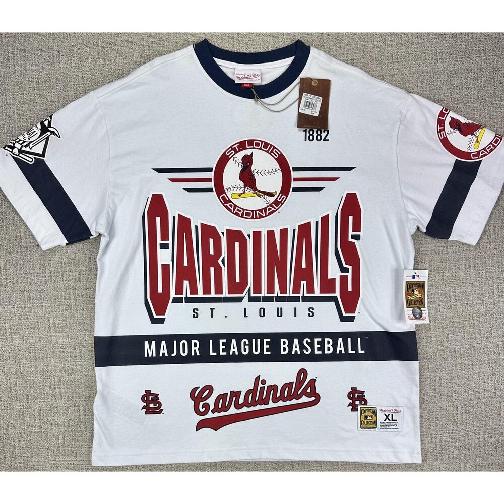 St Louis Cardinals Shirt Mens XL AOP Style MLB Baseball Mitchell & Ness Tee